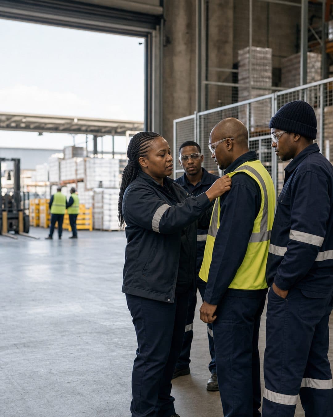 PPE compliance check at the site entrance