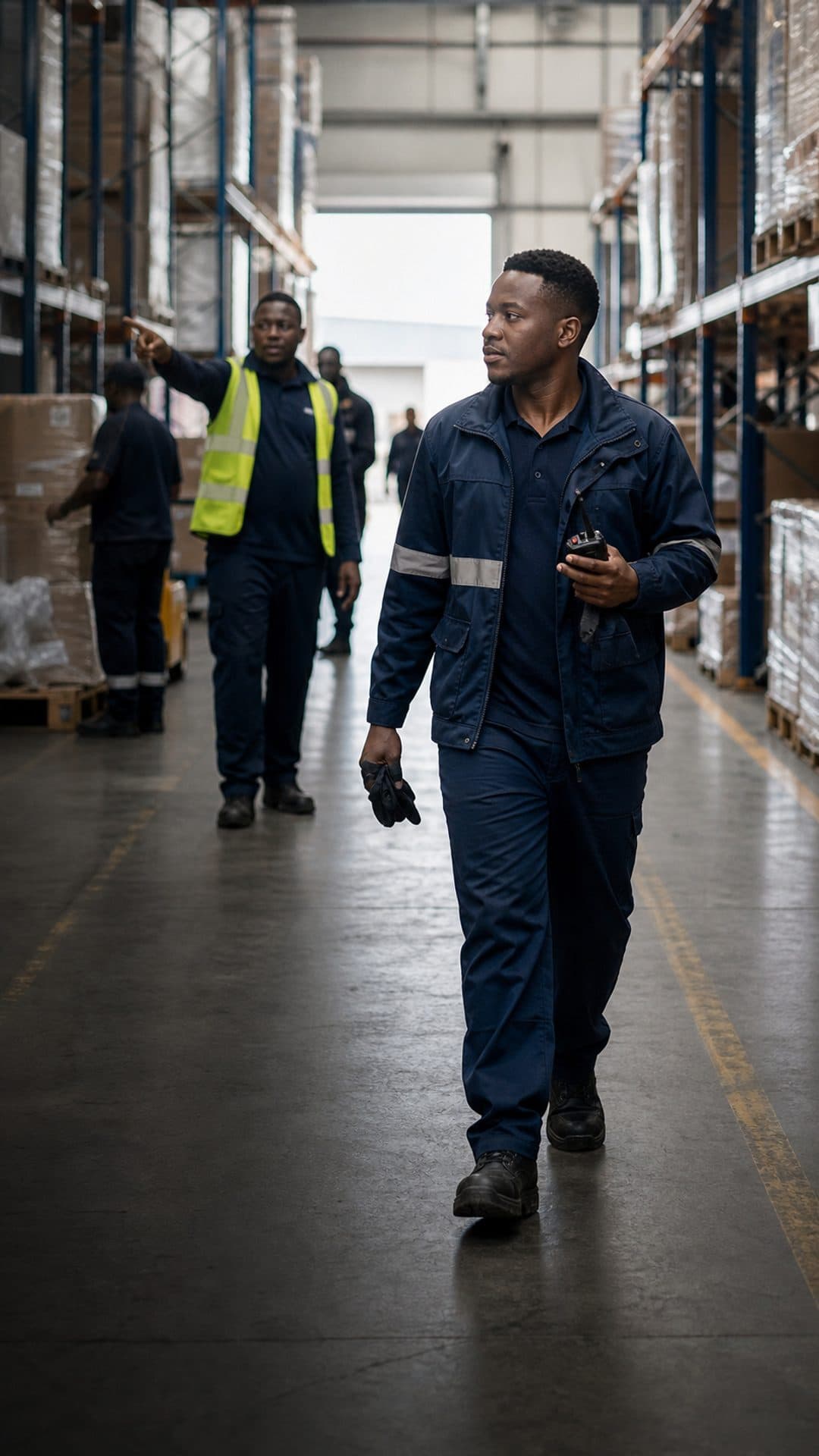Relief worker reporting in for a same-day replacement